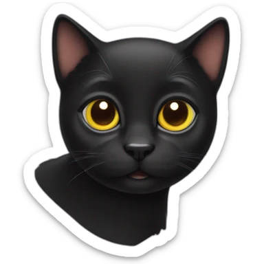 Black cat named Newt sticker