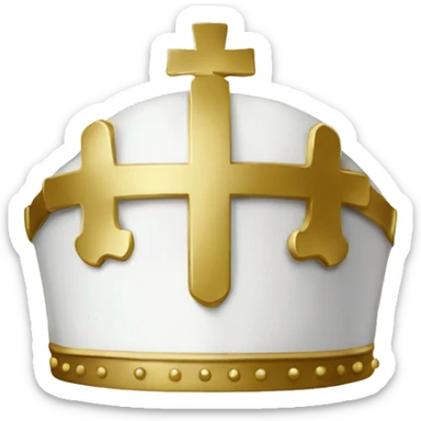 White Mitre with a golden cross for a Bishop sticker