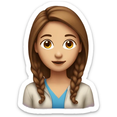 A Girl with Brown hair in her 40th sticker