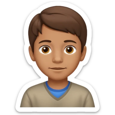 A 9 year old mexican boy with brown hair  sticker