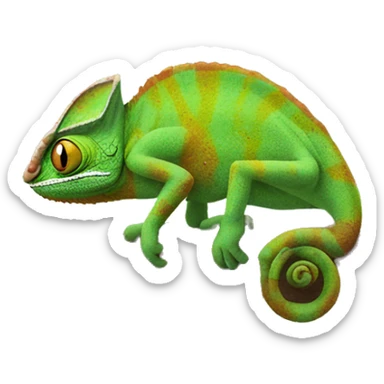 chameleon on tree branch sticker