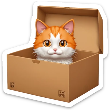 cat in boxe sticker
