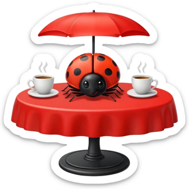 coccinelle café sticker