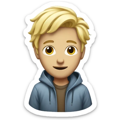 Blond guy in baggy clothes sticker