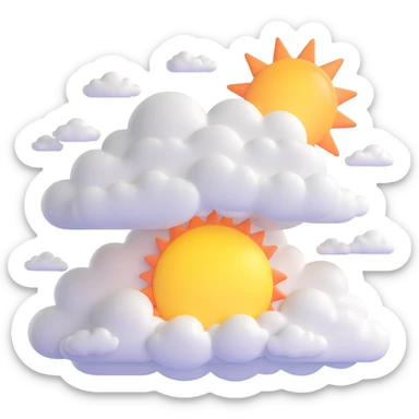 cloudy sky with sun peeking through sticker