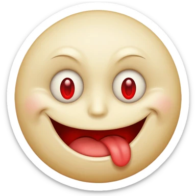 Insane smiley face who’s greedy and has red tired eyes  sticker