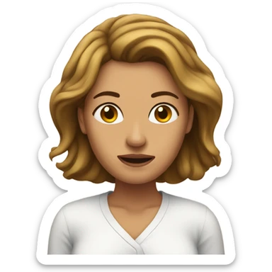 a woman who has woken up sticker