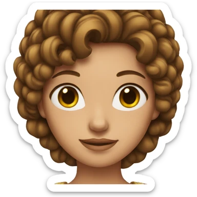 queen with brown hair sticker