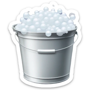 bucket full of white bubbles sticker