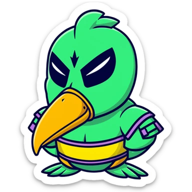 Louisiana themed luchador mask with pelican and bayou design sticker