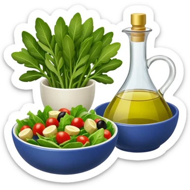 olive branch next to a bowl of salad sticker