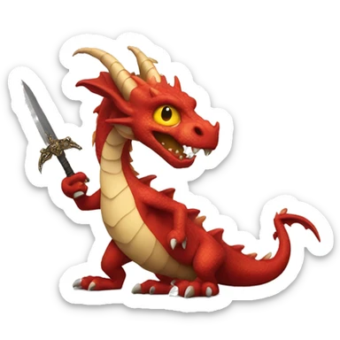 dragon with a dagger sticker