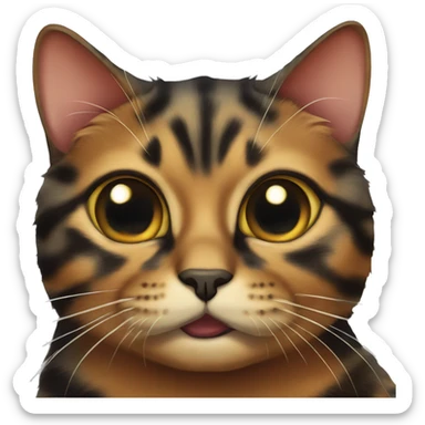 Fat hissing tortoiseshell cat sticker