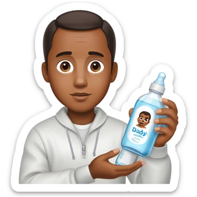 Diddy holding baby oil sticker