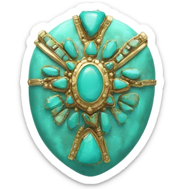 Western turquoise jewel sticker