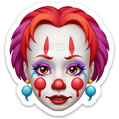 clown female make up cried sticker