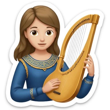 Lyre playing sticker
