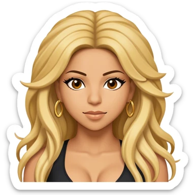 Cinematic Realistic portrait of Shakira, shown as a dynamic pop icon with expressive features and detailed modern attire, illuminated by vibrant, energetic lighting that highlights her global influence sticker