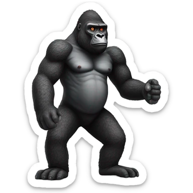 Gorilla made of lava with no legs sticker