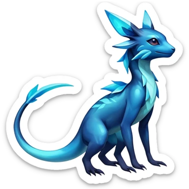 Colorful Dark Shiny Exotic Salandit-Aurorus-Glaceon-Fakémon-hybrid-creature (full body)  sticker