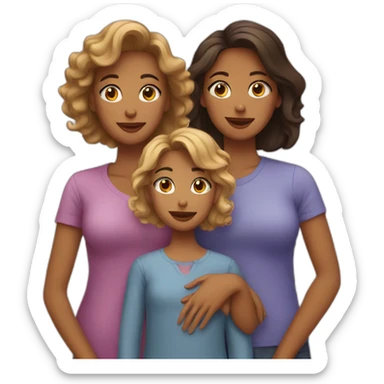 mother and two adult daughters sticker