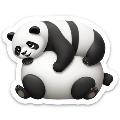 Panda on its belly sticker