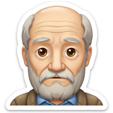 very old man with wrinkles and gray beard sticker