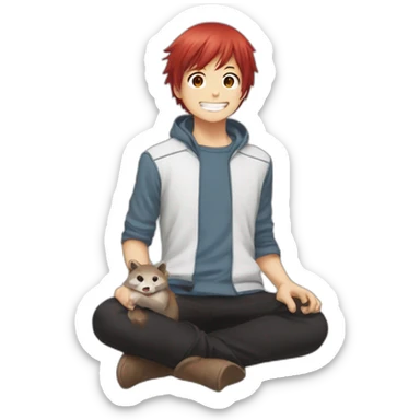 Dabi todoroki avec une loutre sticker