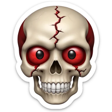Lose Emoji

Glossy 3D emoji of a skull with red eyes, slightly cracked, dark red and black tones. sticker