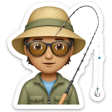 Man fishing sticker
