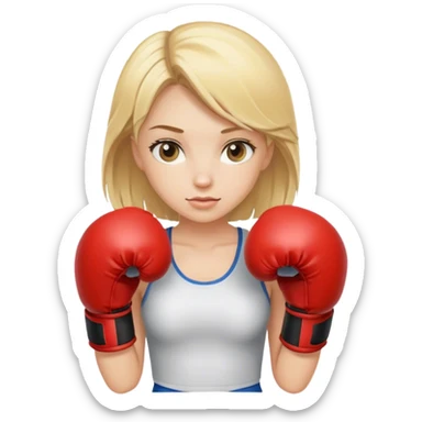 Blonde girl with boxing gloves  sticker