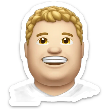 Laughing tears white man. Obese. argentina soccer uniform. laughing tears sticker