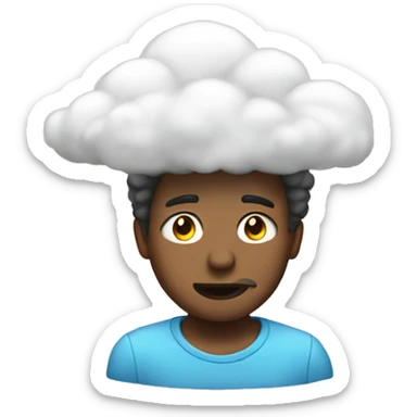 Guy with a cloud instead oh his head sticker