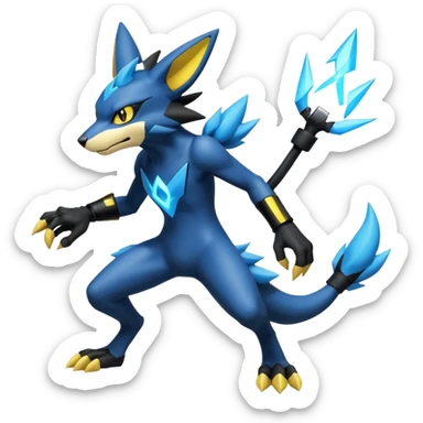 Lucario-Luxray-Fakémon-hybrid-creature (full body)  sticker