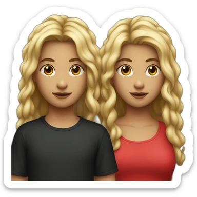 The twins are very similar to the middle hair, black, red T-shirt sticker