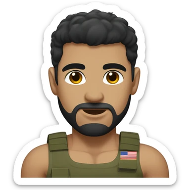Caucasian, black hair, hairy body, Bodybuilder, high and tight military haircut, wearing undies sticker