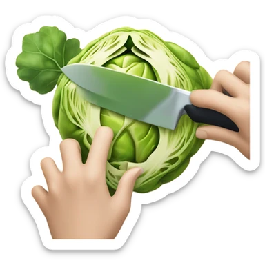 cutting a Brussel sprout   sticker