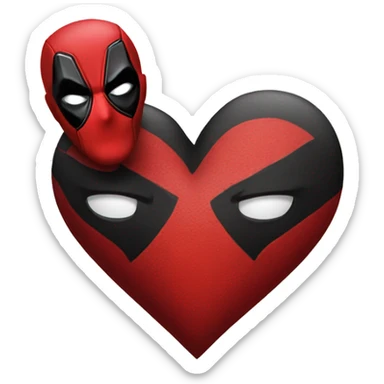 Deadpool making a heart sticker