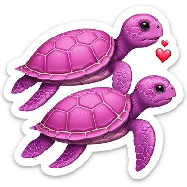 Pink Sea turtles with heart sticker