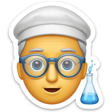 Wissenschaftler mit Brille und Blutegel auf dem Kopf sticker