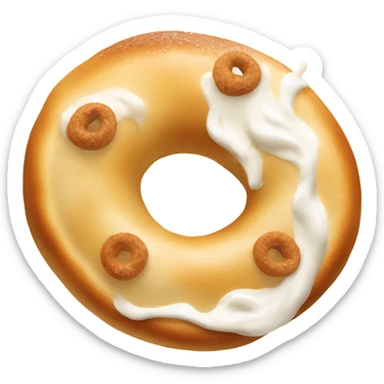 Bagel with cream cheese sticker