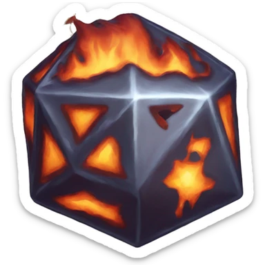 D20 aflame sticker
