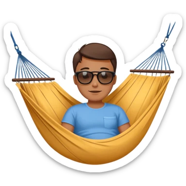 Jeffrey in a hammock sticker