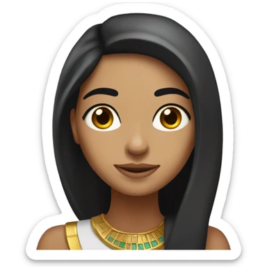 my egyptian friend maria with dark chin long hair who has a very friendly facial expression like a teach sticker