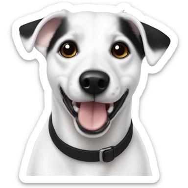 Full White jack russel black ears sticker