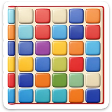 a book with brightly colored tile samples sticker