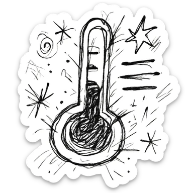 chaotic digital thermometer icon sticker