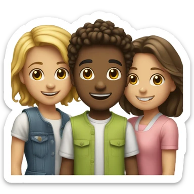 One boy two girl best friend  sticker