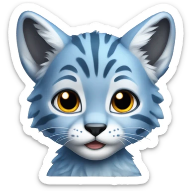 A blue lynx cub full body sticker