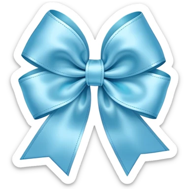 light blue bow, soft shading sticker